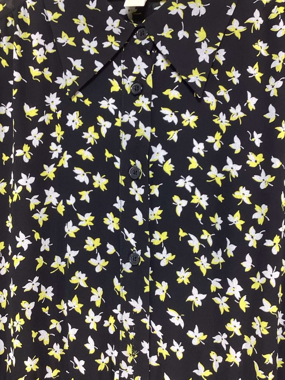 MICHAEL Michael Kors Large Black Dress with Yellow and White Floral Print - Picture 4 of 11